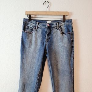 Vintage Y2K Pink Rhinestone Bling No Boundaries High Rise Embroidered Jeans